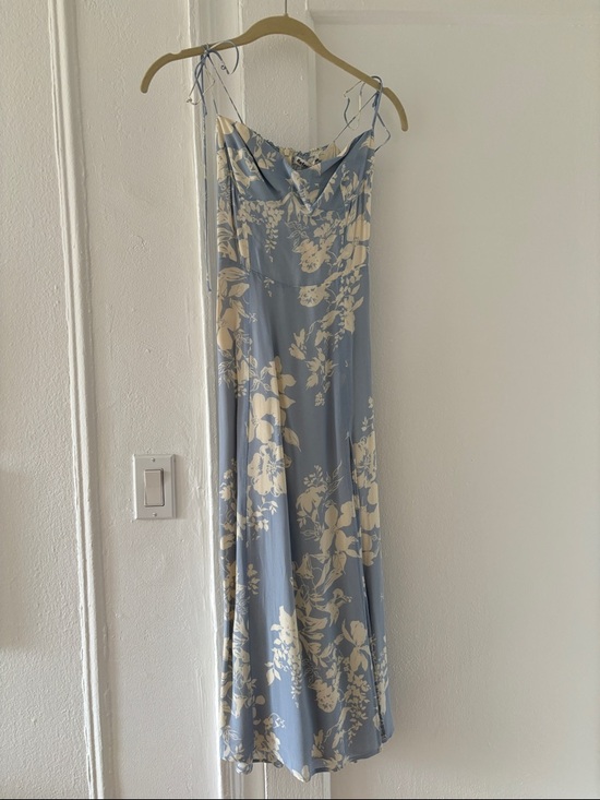 Reformation Dresses & Skirts - Reformation Blue Floral Cowl Maxi Dress with Ivory Print